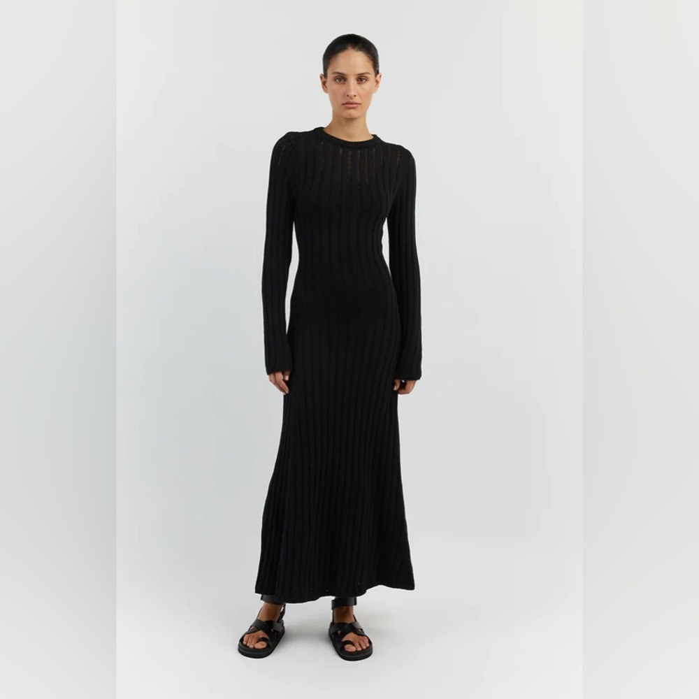 STEVIE BLACK LONG SLEEVE MAXI DRESS